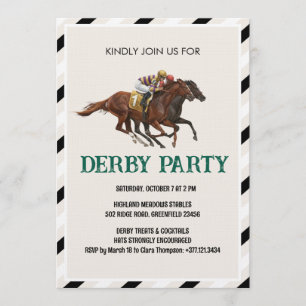 Invitation de fête de Derby de course de chevaux v