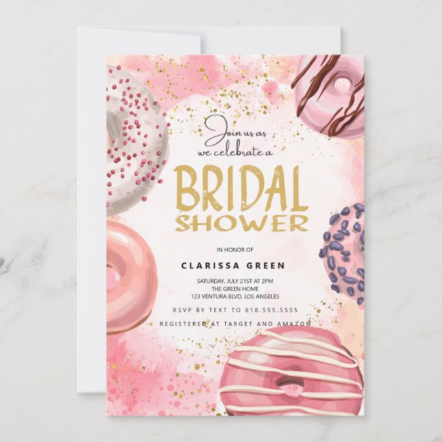 Invitation de fête de douche de mariage Donut (Devant)