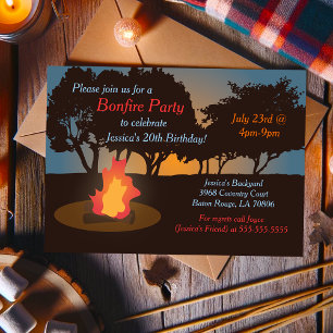 Invitation de fête de feu