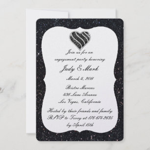 Invitation de fête de fiançailles à paillettes noi
