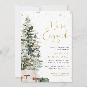 Invitation de fête de fiançailles au sapin de Noël