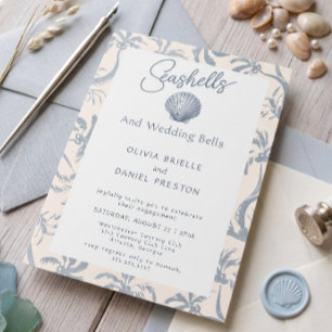 Invitation de fête de fiançailles aux coquillages