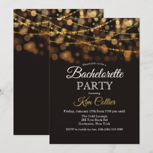 Invitation de fête de fiançailles avec lumières sc