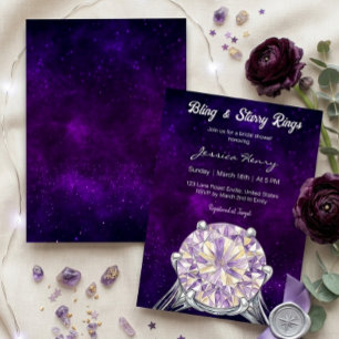 Invitation de Fête de Fiançailles Bague Diamant Vi
