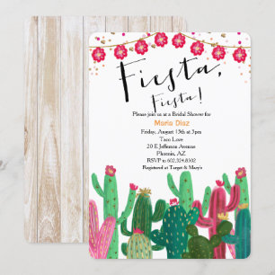 Invitation de Fête de Fiançailles Cactus Fiesta