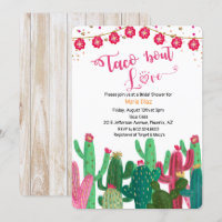 Invitation de Fête de Fiançailles Cactus 'Taco à p