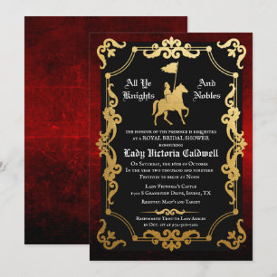 Invitation de Fête de Fiançailles de Chevalier Méd