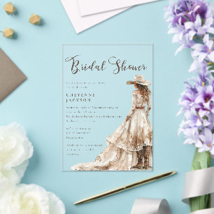 Invitation de Fête de Fiançailles de Cowgirl de l'