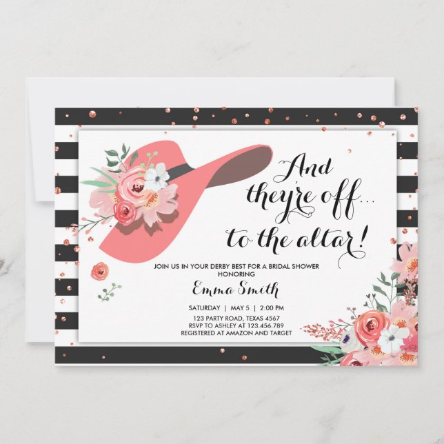 Invitation de Fête de Fiançailles de Derby Portez  (Devant)