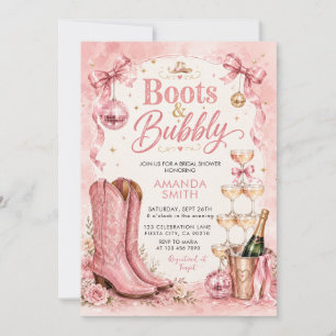 Invitation de Fête de Fiançailles Disco Boots & Bu