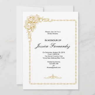 Invitation de Fête de Fiançailles Dorée avec Optio