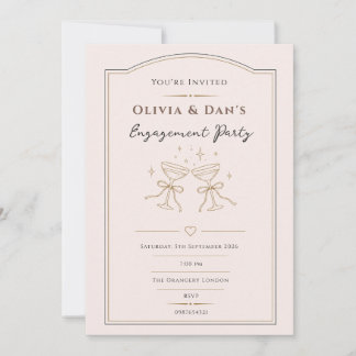 Invitation de fête de fiançailles élégante personn