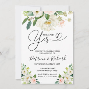 Invitation de fête de fiançailles Elle a dit oui F