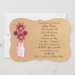 Invitation de Fête de Fiançailles en Pot Mason Ros