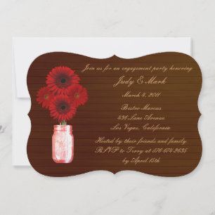 Invitation de fête de fiançailles en pot Mason Rou