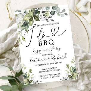 Invitation de fête de fiançailles Greenery I DO BB