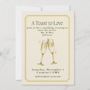 Invitation de fête de fiançailles Toast à l'amour