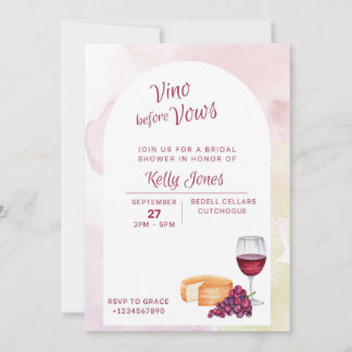 Invitation de Fête de Fiançailles Vino before Vows