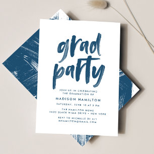 Invitation de fête de fin d'études   Abstract Navy