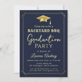 Invitation de fête de fin d'études BBQ dans la cou