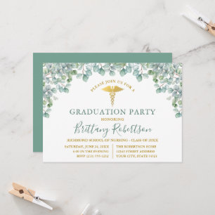 Invitation de fête de fin d'études en médecine ave