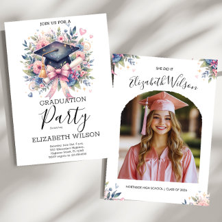 Invitation de fête de fin d'études personnalisée C