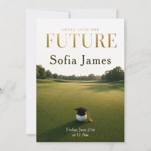 Invitation de fête de fin d'études thème golf