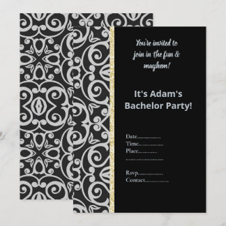 INVITATION DE FÊTE DE GARÇON MANQUANT À THÈME NOIR