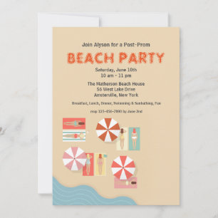 Invitation de fête de jour de plage