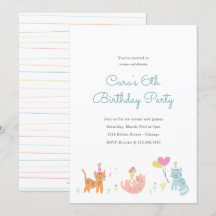 Invitation de fête de Kitten
