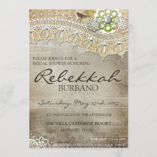 Invitation de Fête de la mariée affligé par