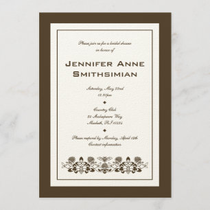 Invitation de Fête de la mariée d'abeille de Flora