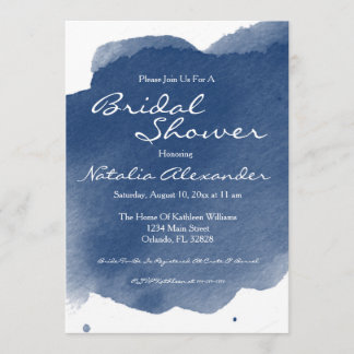 Invitation de Fête de la mariée d'aquarelle de