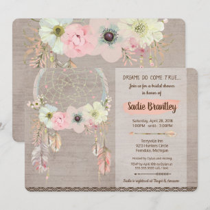 Invitation de Fête de la mariée de Boho,