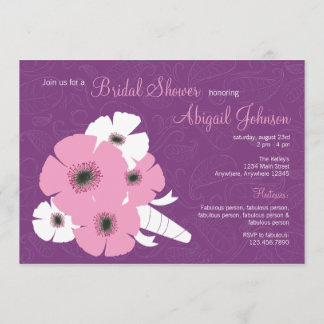 Invitation de Fête de la mariée de bouquet de