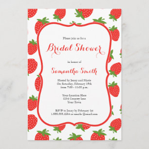 Invitation de Fête de la mariée de fraise