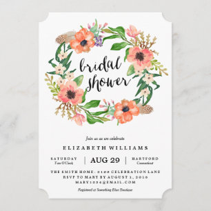 Invitation de Fête de la mariée de guirlande de