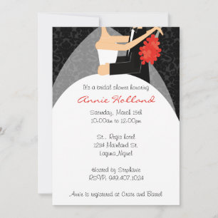 Invitation de Fête de la mariée de jeunes mariés