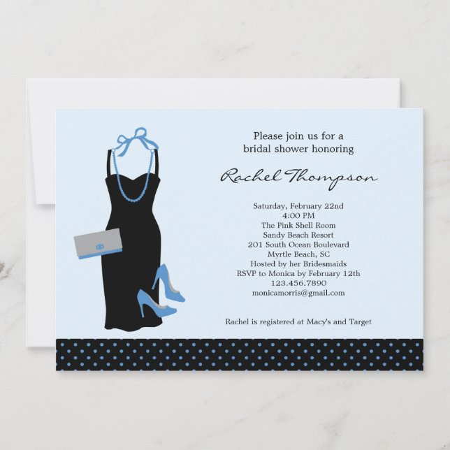 Invitation de Fête de la mariée de LBD (Devant)