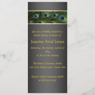 Invitation de Fête de la mariée de paon