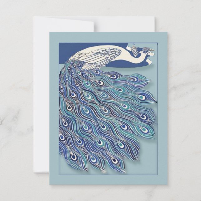 Invitation de Fête de la mariée de paon de Nouveau (Devant)