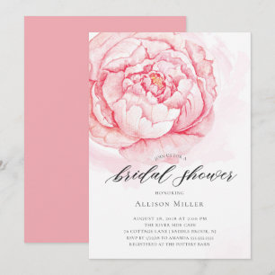 Invitation de Fête de la mariée de pivoines