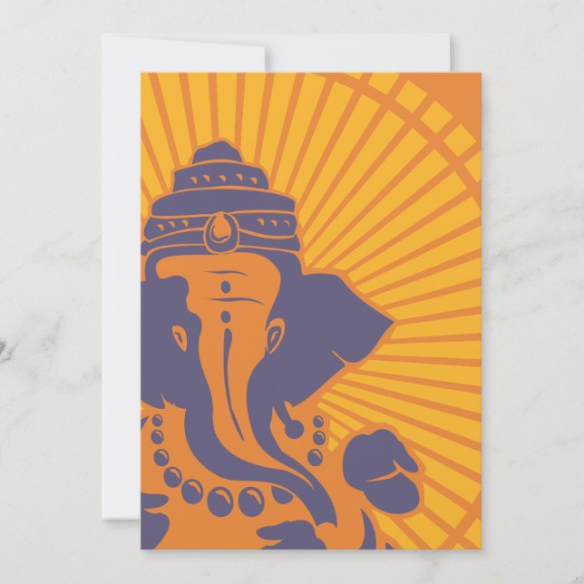 Invitation de Fête de la mariée de seigneur Ganesh (Devant)