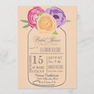 Invitation de Fête de la mariée de tableau de pot