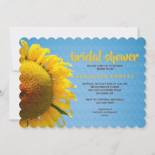Invitation de Fête de la mariée de tournesol