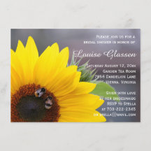 Invitation de Fête de la mariée de tournesol