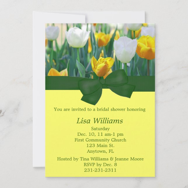 Invitation de Fête de la mariée de tulipe (Devant)