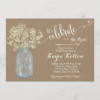 Invitation de Fête de la mariée du souffle du bébé