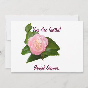 Invitation de Fête de la mariée, fleur rose