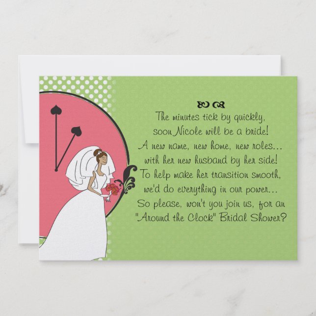 Invitation de Fête de la mariée "vingt-quatre (Devant)